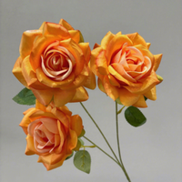 Roses et marguerites artificielles automnales orange et marron en soie pour la décoration d'automne/mariages/photographie, aménagement paysager domestique et centres de table d'allée