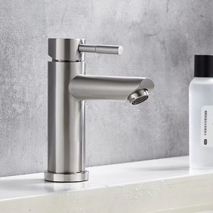 <span class=keywords><strong>Robinet</strong></span> de salle de bain brossé en acier inoxydable commercial <span class=keywords><strong>robinet</strong></span> de lavabo à poignée unique - Product Image 5