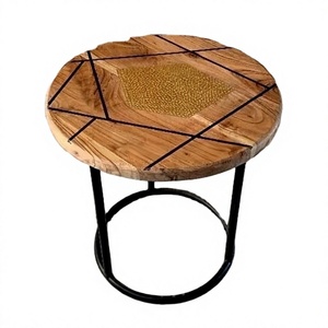 Wholesale Price Natural Wood And Iron/<b>Glass</b> Inlay <b>Table</b> Stylish Coffee <b>Table</b>/Centre <b>Table</b> home furniture Living Room Furniture - Product Image 1