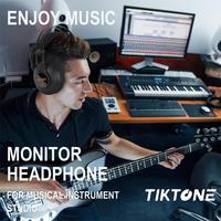 Casque de monitoring audio filaire professionnel CR-01 pour studio, avec basses profondes, accessoires pour instruments de musique