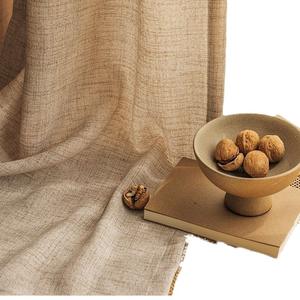 Tenda in <span class=keywords><strong>Lino</strong></span> Semi-Trasparente Xinlan Popolare per Soggiorno con Tasca a Bastone, Colore Bianco Crema, Filtrante della Luce - Product Image 3