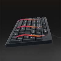 Clavier USB filaire ergonomique à 104 touches, design fin, taille standard pour ordinateur portable/PC