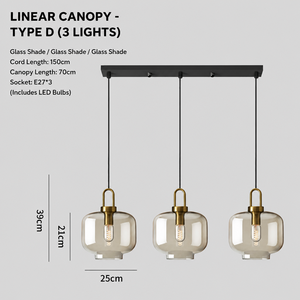 Ensemble de luminaires suspendus modernes en verre ambré de style nordique, à plusieurs têtes, pour table à manger, <span class=keywords><strong>îlot</strong></span> de <span class=keywords><strong>cuisine</strong></span>, <span class=keywords><strong>luminaire</strong></span> personnalisé - Product Image 6