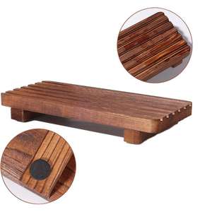 Wooden <b>Bathroom</b> <b>Storage</b> Rack Rectangular Solid Wood <b>Countertop</b> Soap Holder Durable Freestanding Ornament Stand - Product Image 1