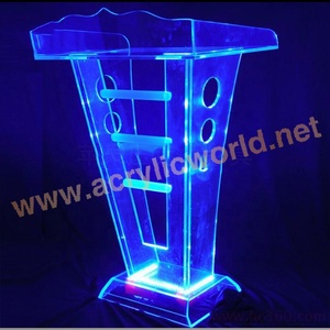 Custom Acrylic Podium with LED Light Illuminated Speech <b>Stand</b> for Events and Presentations - Product Image 5
