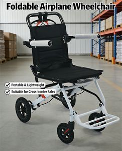 Fauteuil roulant manuel pliable ultra-léger en acier carbone, capacité 100 kg, prêt pour les voyages en avion, certifié CE - Product Image 3