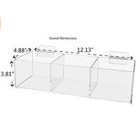 Boîte en acrylique à suspendre sur mur à lattes pour l'organisation et l'affichage sur mur à lattes, boîte en acrylique avec compartiments