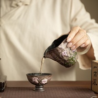 Tasse à thé Kung Fu en céramique faite à la main, anti-brûlure, modèle Xiyuan Master Cup, motif Fleur de lys parfumée, en argile de roche ancienne, collection Crown Summit