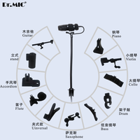 Support de microphone C-4099 à clipser pour guitare, basse, violoncelle, violon, piano, batterie et performances au piano