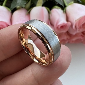 Anello in Tungsteno Bicolore Oro Rosa 8mm di Coolstyle Jewelry, Vendita all'Ingrosso, per Uomo e Donna, Dropshipping, Fede Nuziale alla Moda - Product Image 3
