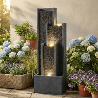 Fuente de Agua Artificial Moderna Personalizada, Impermeable, de Resina, Forma Irregular, 37x26.5x99CM, para Interiores/Exteriores, Hogar, Oficina, Jardín