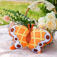 Coussin Papillon Personnalisé en Gros, Jouet en Peluche OEM, Animal en Peluche de Haute Qualité, Oreiller Doux en Forme d'Insecte, Fabrication 2D à 3D