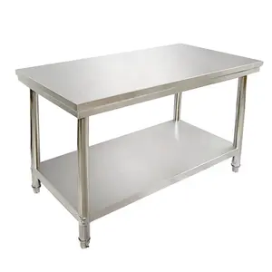 Factory direct selling 201 / 304 stainless steel work table worktable for commercial kitchen prep table