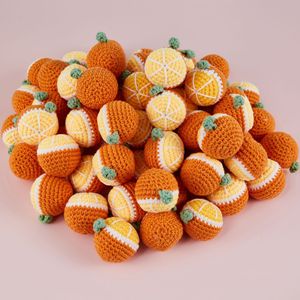 Accessoires pendentifs en coton crocheté faits main, porte-clés en peluche motif fruit d'orange de dessin animé, style coréen, DIY, pour l'examen d'entrée à l'université - Product Image 3