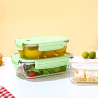 Ensemble de contenants de préparation des repas en verre borosilicate de qualité supérieure avec couvercles étanches, compatibles micro-ondes et lave-vaisselle