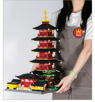 Exquisito Set de Construcción de Torre Zen Antigua de 1393 Piezas, Kit de Ingeniería MOC de Nivel Profesional, Ladrillos de Encaje Preciso para Regalo Infantil