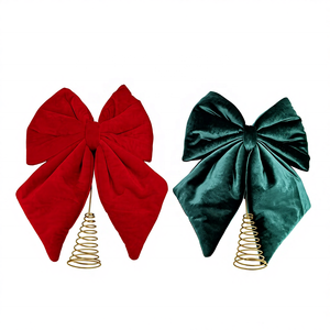 زينة شجرة عيد الميلاد على شكل نجمة مخملية أنيقة باللون الأحمر النبيذي، ديكور لعيد الميلاد للهدايا بالجملة - Product Image 1