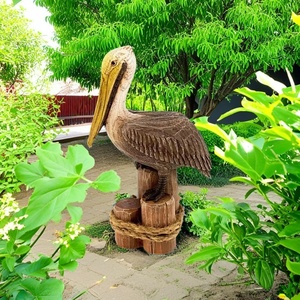 Magnifique statue de pellican en résine brun rustique - Product Image 3