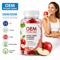 Gomitas de Vinagre de Sidra de Manzana, Veganas, para un Vientre Plano, Bienestar Femenino, Sin Azúcar, Suplemento Original para Mujeres, Forma Personalizada, OEM, ODM, HALAL