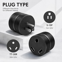 Guankai ETL-zertifizierter RV-Adapter 5-15P auf TT-30R 15A/125V auf 30A/125V Hochleistungs-Kupfer/PVC-Stromstecker für Generator- und Wohnmobilanschluss