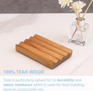 <span class=keywords><strong>Porte</strong></span>-savon en bois de <span class=keywords><strong>teck</strong></span>, couleur bois naturel, rectangulaire, auto-drainant, convient à la douche, baignoire, cuisine, évier, éponges, <span class=keywords><strong>porte</strong></span>-plantes - Product Image 3