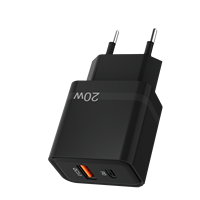 Caricatore da Muro OEM/ODM 20W a Doppia Porta con Ricarica Rapida CE FCC RoHS PD QC 3.0 Tipo C, Adattatore Universale per Telefoni Cellulari e Tablet