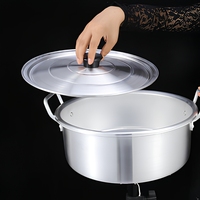 Lot de 7 casseroles classiques professionnelles en aluminium pour cuisson, soupes, vapeur et ragoûts – Légères et durables