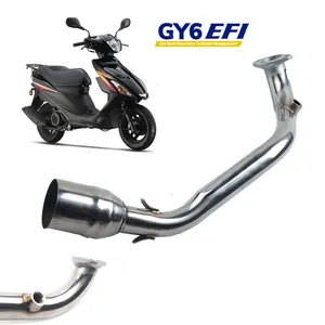 Sistema completo de escape de silenciador de motocicleta GY6 EFI para Gy6 125cc 150cc Scooter Escape sección frontal de motocicleta