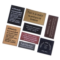 Étiquettes pliées personnalisées pour vêtements avec logo, nom, motif damassé haute densité, lettres claires tissées, instructions d'entretien du bas du vêtement