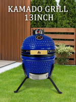 Barbecue en céramique Kamado KIMSTONE 13 pouces, cuisine extérieure, personnalisable en couleur et conservant l'humidité