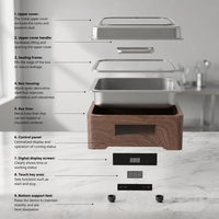 Chauffe-Plat Électrique Professionnel en Acier Inoxydable 6L pour Buffet, Classe Énergétique A++, Maintien au Chaud 12h (85-100°C)