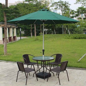 Conjunto de Mesa y Sillas de Jardín Modernas para Cafetería o Tienda de Té con Leche, Sillas de Poliéster, Sombrilla de Patio, Protección Solar, Poste de Metal Impermeable - Product Image 5