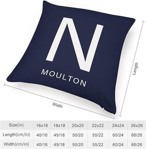 Vintage Custom Printed Linen Cushion <strong>Cases</strong> &amp; <strong>Pillow</strong> Covers with Letter Designs for Home Decor Navy Blue Farmhouse Style - Product Image 2