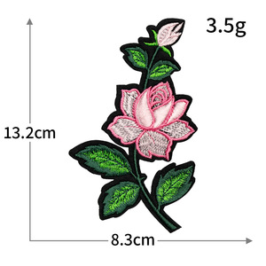 แพทช์รูปดอกกุหลาบสีชมพูหวานโรแมนติก ปักลายดอกกุหลาบสีชมพู พร้อมความหมายแห่งความรักโรแมนติก - Product Image 3