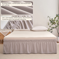 Jupe de lit en tissu brossé certifiée OEKO-TEX avec volant élastique anti-poussière, housse de sommier pour chambre à coucher et hôtel, prise en charge OEM ODM