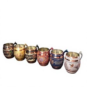 Hand Painting Design 500ml Aluminum Tankard Eco-Friendly <b>Double</b> <b>Wall</b> Vacuum Thermos Beer <b>Mugs</b> OEM Bar Party Food-Safe Dishwasher - Product Image 5