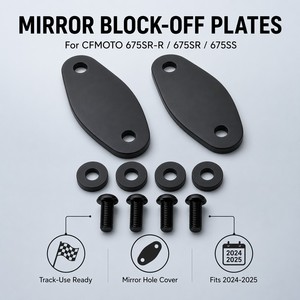 Paire de plaques de masquage de rétroviseurs de <span class=keywords><strong>moto</strong></span> compatibles <span class=keywords><strong>avec</strong></span> CFMOTO 675SR-R 675SR 675SS 2024-2025 – Amélioration pour <span class=keywords><strong>moto</strong></span> sportive - Product Image 5