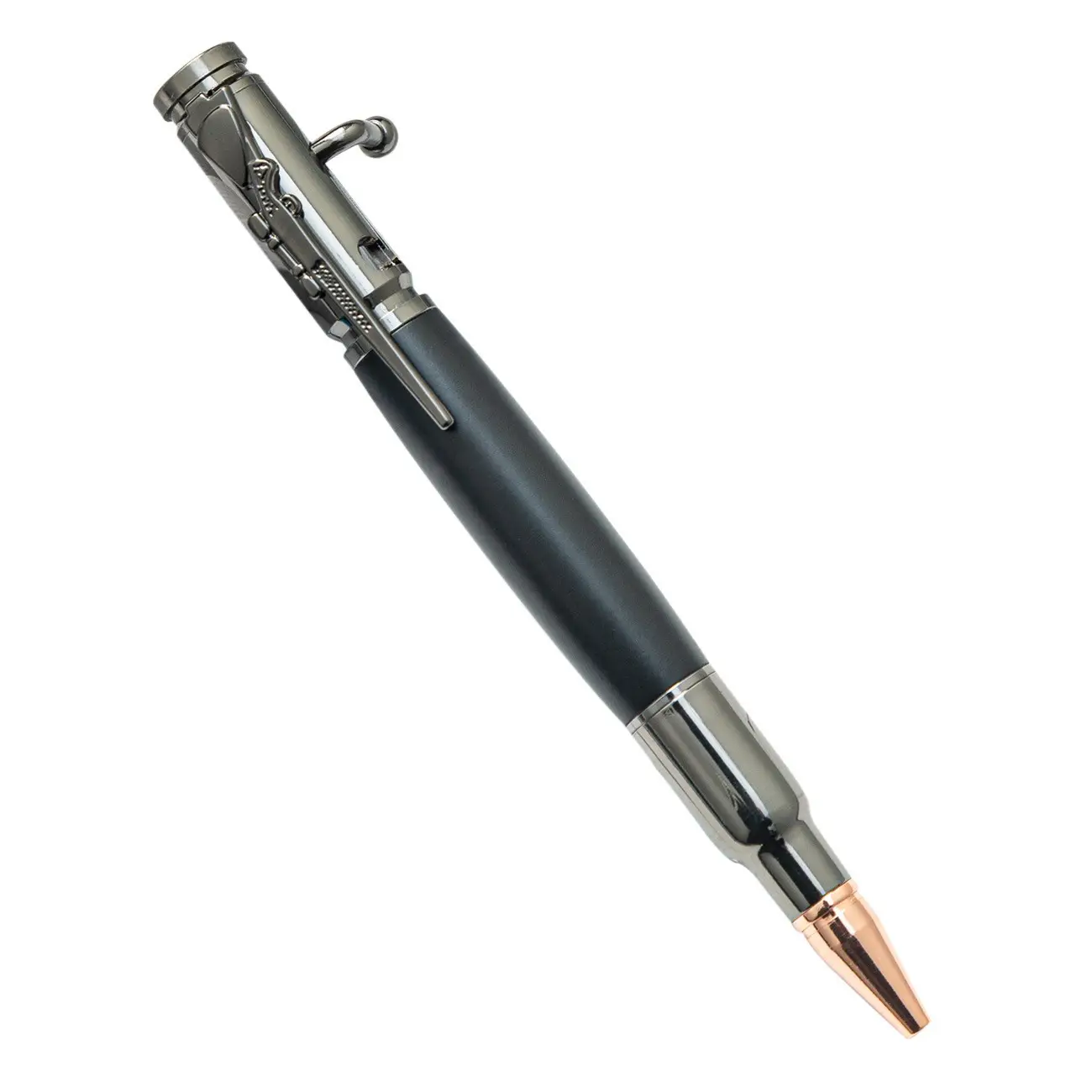 2023 Gun Metal Bolt Action Bullet Shaped Ballpoint Ink Alpen Gold Pen with Rifle Design Clip Gun Metal Rifle Bullet Pen