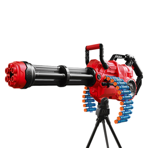 Pistola de juguete eléctrica Gatling de balas de espuma de largo alcance para niños, con disparo continuo y trípode - Product Image 1