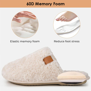 Slip-on in schiuma di memoria ad alta densità sfocato da <span class=keywords><strong>donna</strong></span> con <span class=keywords><strong>scarpe</strong></span> da casa Sole antiscivolo per interni in lana - Product Image 5