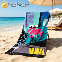 Custom Cotton Beach Towel Digital Printed Luxury Towel Soft Feel for Beach Pool Travel