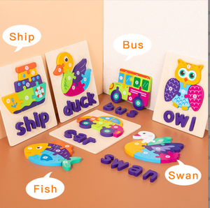 Động vật 3D câu đố cho trẻ mới biết đi Montessori giáo dục bằng gỗ ghép hình đồ chơi có tính năng con chó giáng sinh nhật quà tặng cho trẻ mẫu giáo - Product Image 3