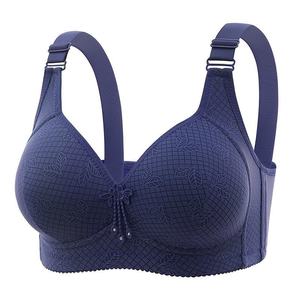 Nouveau soutien-gorge push-up respirant et confortable sans fil de grande taille pour les mères d'âge moyen Jacquard côté <span class=keywords><strong>seins</strong></span> Design coupe <span class=keywords><strong>gros</strong></span> <span class=keywords><strong>seins</strong></span> - Product Image 3