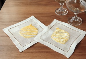 <b>Golden</b> Ornaments Linen Cocktail Napkins – 100% Natural Linen Reusable Drink Napkins, Elegant Decorative Design for <b>Bar</b>, Party - Product Image 2