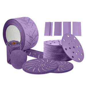 قرص كاشط سيراميكي أرجواني متعدد الثقوب مقاس 6 بوصات (150 مم) من الألومينا بدرجة خشونة P120-600 لتلميع طلاء السيارات، إنتاج المصنع الأصلي - Product Image 6