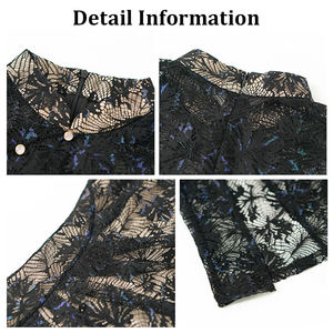 ZYHT 30470 Precio de venta completo Nuevo <span class=keywords><strong>Cheongsam</strong></span> de encaje chino Elegante manga corta Slit Vintage Bodycon Dress - Product Image 4