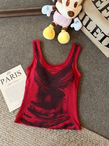 American Style Hot Girl Kontrast farbe gedruckt <span class=keywords><strong>Camisole</strong></span> Damen Sommer New Slim-Fit Short Top - Product Image 6