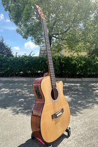 Aiersi Marken-Musikinstrument 4-Saitige E-Gitarre mit Massiver Fichtendecke Akustische Gitarre - Product Image 6