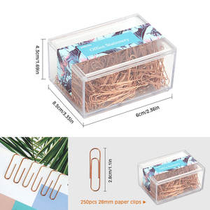 हॉट सेल गुलाब गोल्ड पेपर क्लिप 28 मिमी क्लिप 250 पीसी बॉक्स मेटल पेपर क्लिप - Product Image 2