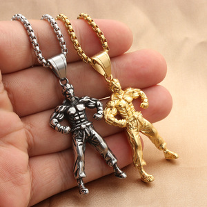 Fitness <b>Men's</b> Stainless Steel Pendant <b>Necklace</b> Muscular <b>Man</b> Design Retro Punk Style 280319 - Product Image 3